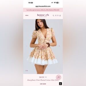 House of CB IMANI
Honeyflower Print Pleated Cotton Mini Dress